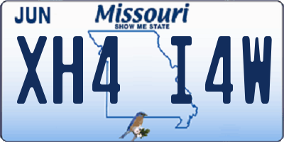 MO license plate XH4I4W