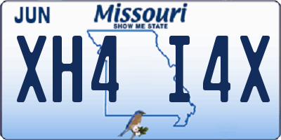 MO license plate XH4I4X