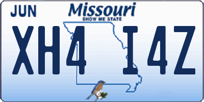 MO license plate XH4I4Z