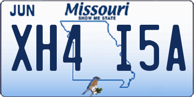 MO license plate XH4I5A