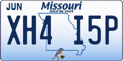 MO license plate XH4I5P