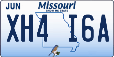 MO license plate XH4I6A