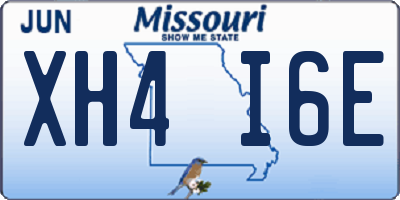MO license plate XH4I6E