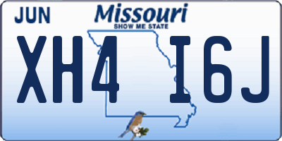 MO license plate XH4I6J
