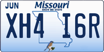 MO license plate XH4I6R