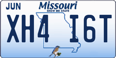 MO license plate XH4I6T