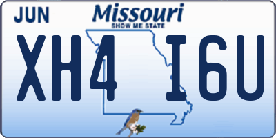 MO license plate XH4I6U