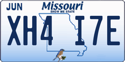 MO license plate XH4I7E
