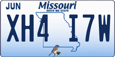 MO license plate XH4I7W