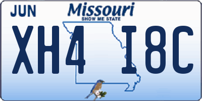 MO license plate XH4I8C