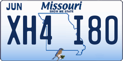 MO license plate XH4I8O