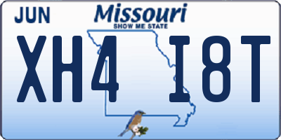 MO license plate XH4I8T