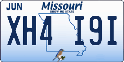 MO license plate XH4I9I