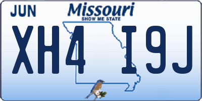 MO license plate XH4I9J