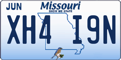 MO license plate XH4I9N