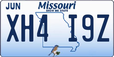 MO license plate XH4I9Z