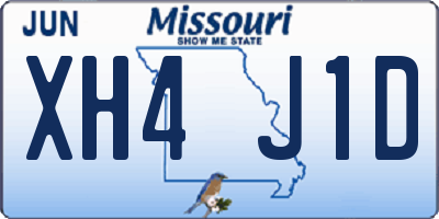 MO license plate XH4J1D