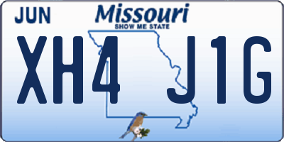 MO license plate XH4J1G