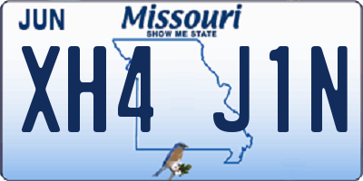 MO license plate XH4J1N