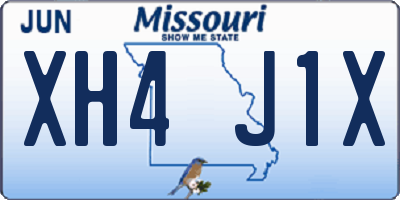 MO license plate XH4J1X