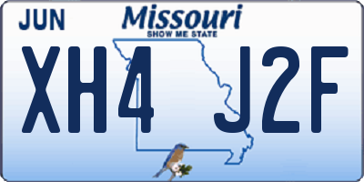 MO license plate XH4J2F