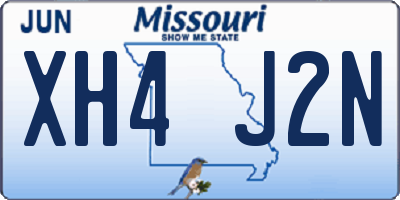 MO license plate XH4J2N