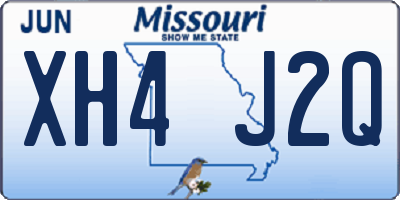MO license plate XH4J2Q