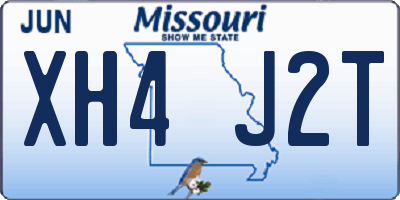 MO license plate XH4J2T