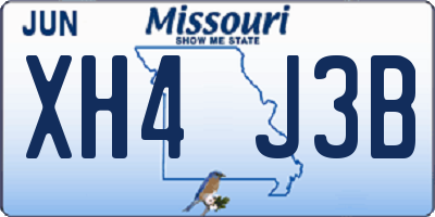 MO license plate XH4J3B