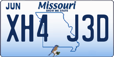 MO license plate XH4J3D