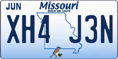 MO license plate XH4J3N
