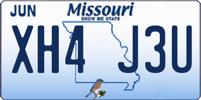 MO license plate XH4J3U