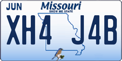 MO license plate XH4J4B