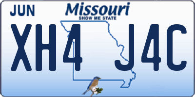 MO license plate XH4J4C