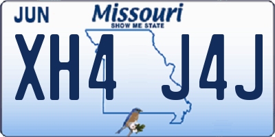 MO license plate XH4J4J