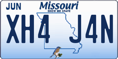 MO license plate XH4J4N