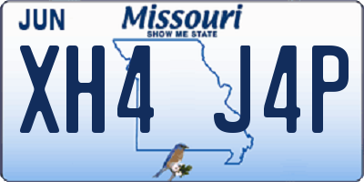 MO license plate XH4J4P