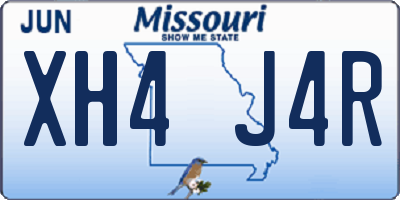 MO license plate XH4J4R