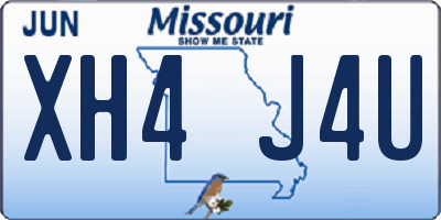 MO license plate XH4J4U