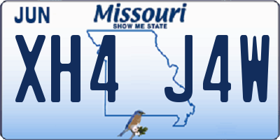 MO license plate XH4J4W
