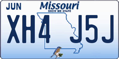 MO license plate XH4J5J