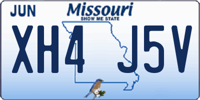MO license plate XH4J5V