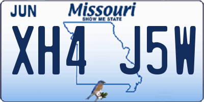 MO license plate XH4J5W