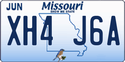 MO license plate XH4J6A