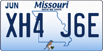 MO license plate XH4J6E
