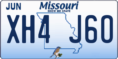 MO license plate XH4J6O