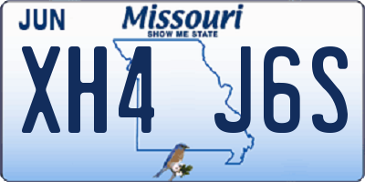 MO license plate XH4J6S