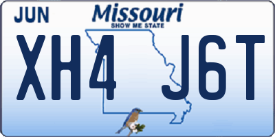 MO license plate XH4J6T
