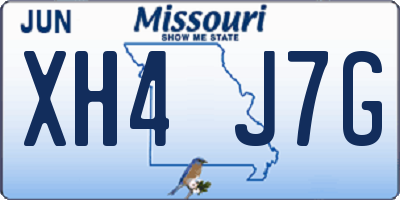 MO license plate XH4J7G
