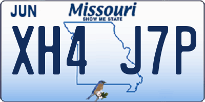 MO license plate XH4J7P